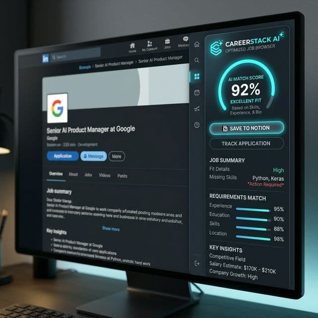CareerStack AI Dashboard Mockup